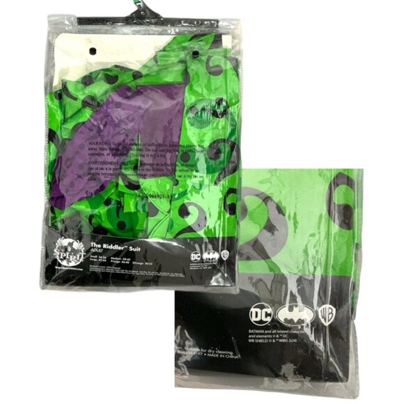 The Riddler Batman Question Mark Suit 3 Piece Costume Set Unisex Men’s Large - Picture 14 of 16